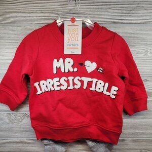 2 Pc Outfit Mr Irresistible Just One You Carters‎ Sweatshirt Sweatpants 3 Months